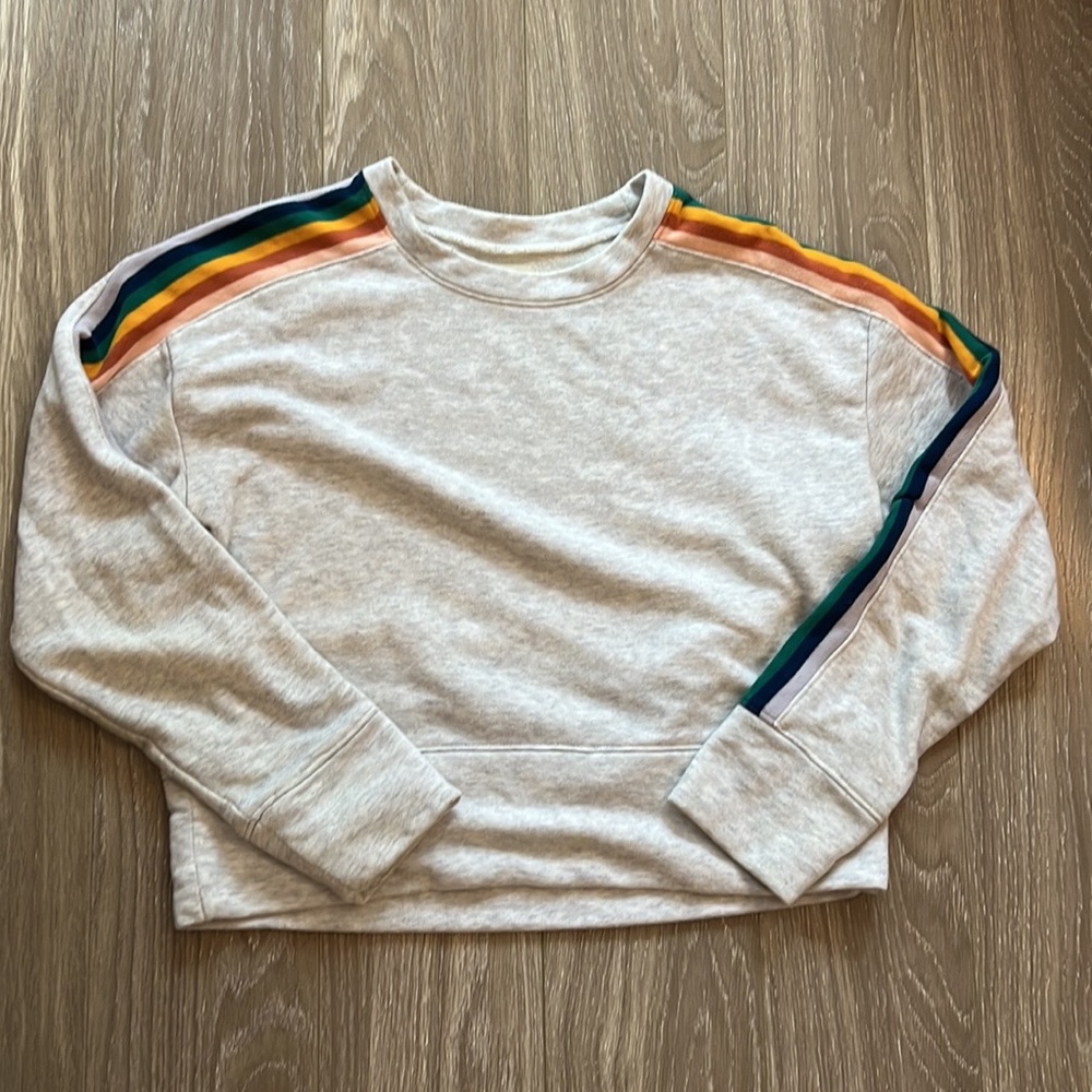 madewell multi colored retro stripe sweatshirt medium